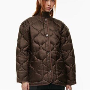 Babaton Quilted Evergreen Jacket - Brown & Size Small